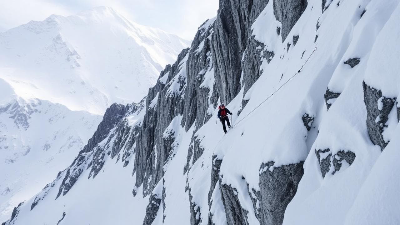 Couloir du Goûter — exponierte Felspassage der Normalroute