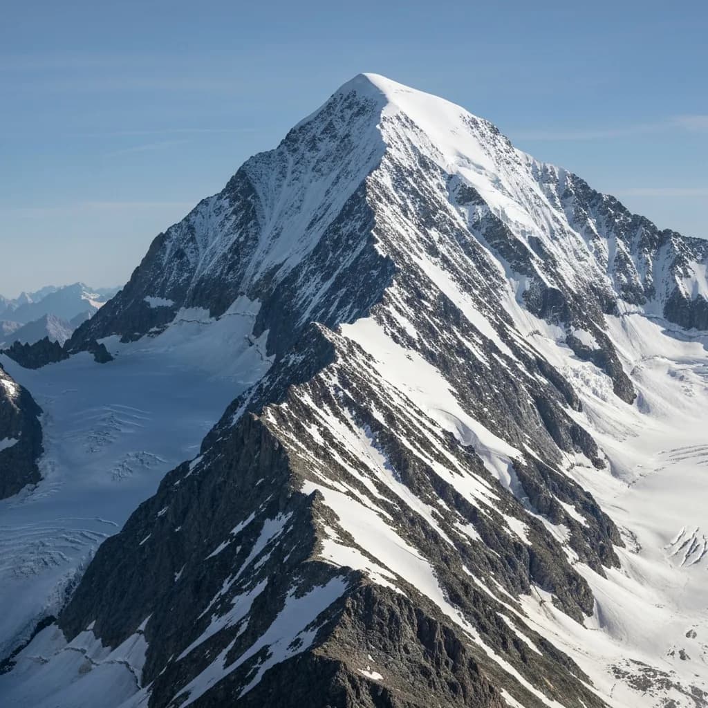 Vergletscherte Gipfelkuppe des Ortlers in Südtirol