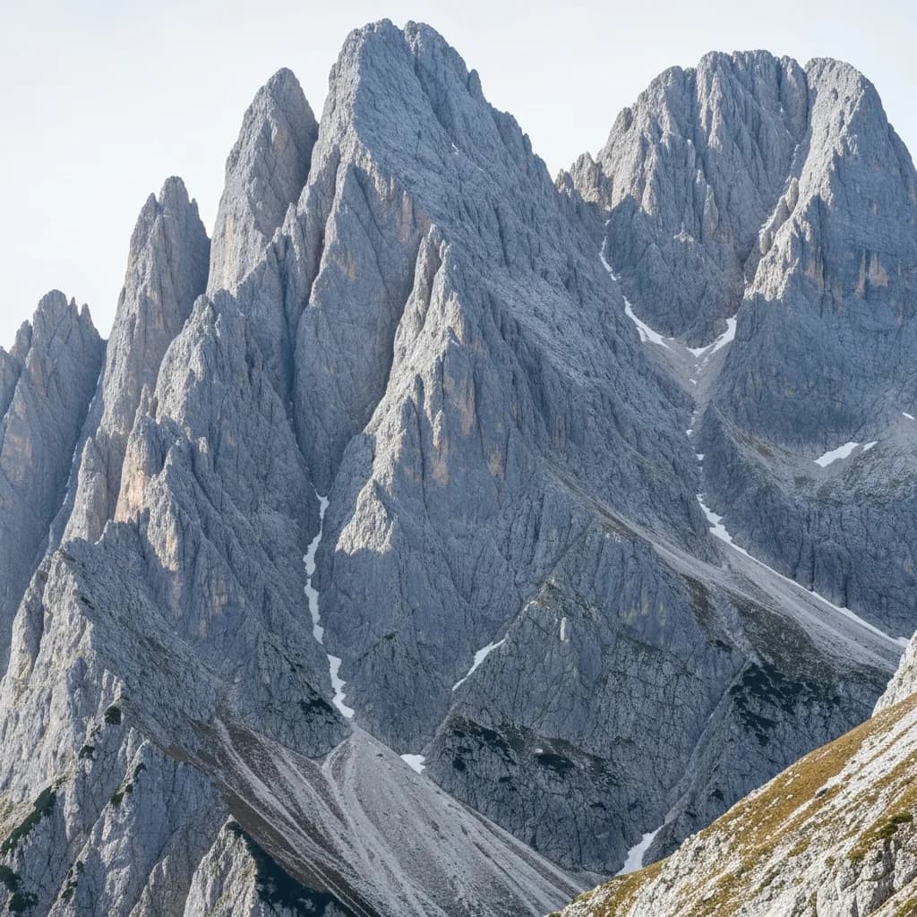 Zerklüftete Kalksteingipfel des Watzmann-Massivs im Berchtesgadener Land